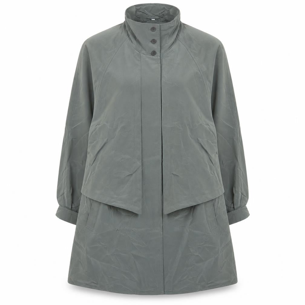 Front view of Aquabury women’s green jacket, size M, button