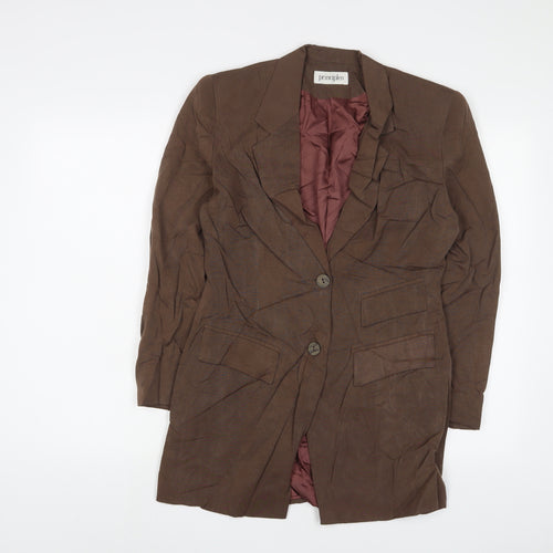 Principles Womens Brown Jacket Blazer Size 10 Button
