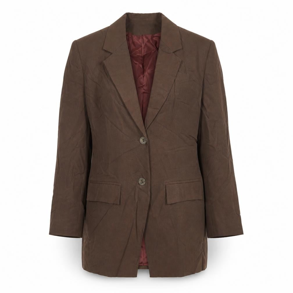 Front view of Principles women’s brown jacket blazer, size UK 10, button