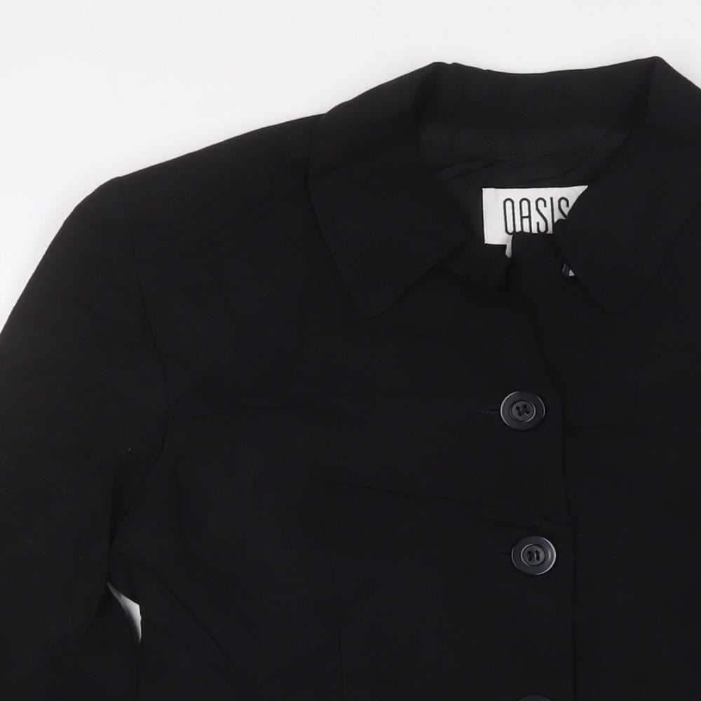 Oasis Womens Black Jacket Blazer Size 10 Button