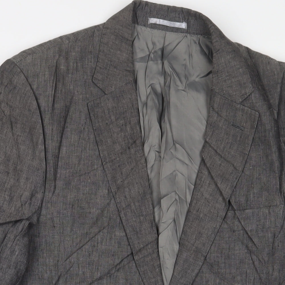 Blazer Mens Grey Linen Jacket Suit Jacket Size 38 Regular