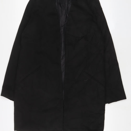 Marks and Spencer Womens Black Overcoat Coat Size 8 - Open