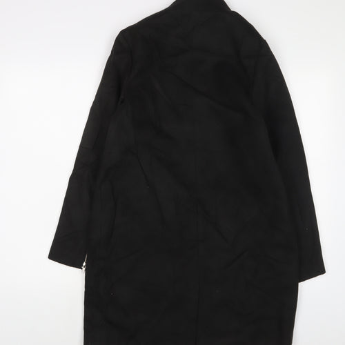Marks and Spencer Womens Black Overcoat Coat Size 8 - Open