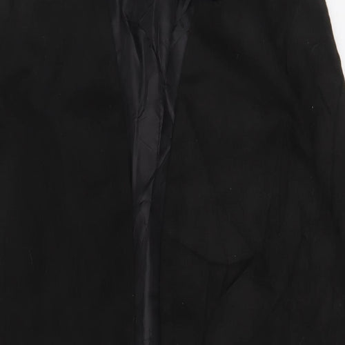 Marks and Spencer Womens Black Overcoat Coat Size 8 - Open