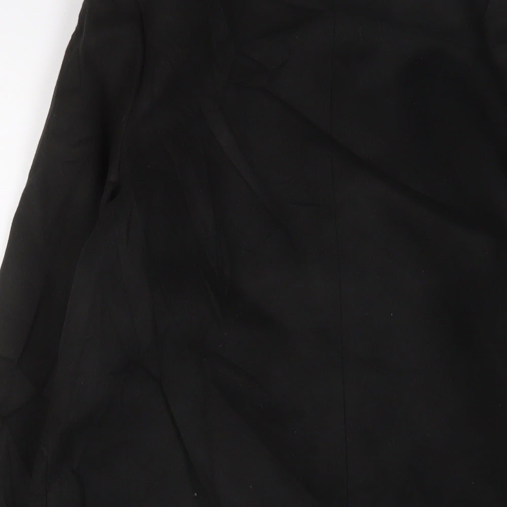 Marks and Spencer Womens Black Overcoat Coat Size 8 - Open