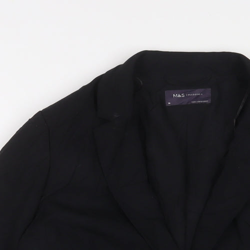 Marks and Spencer Womens Black Jacket Blazer Size 14 Button