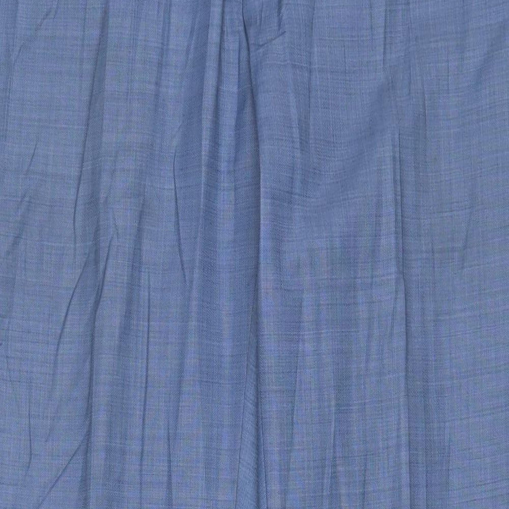 River Island Mens Blue Wool Trousers Size 36 in L34 in Regular Hook & Eye - Long Leg