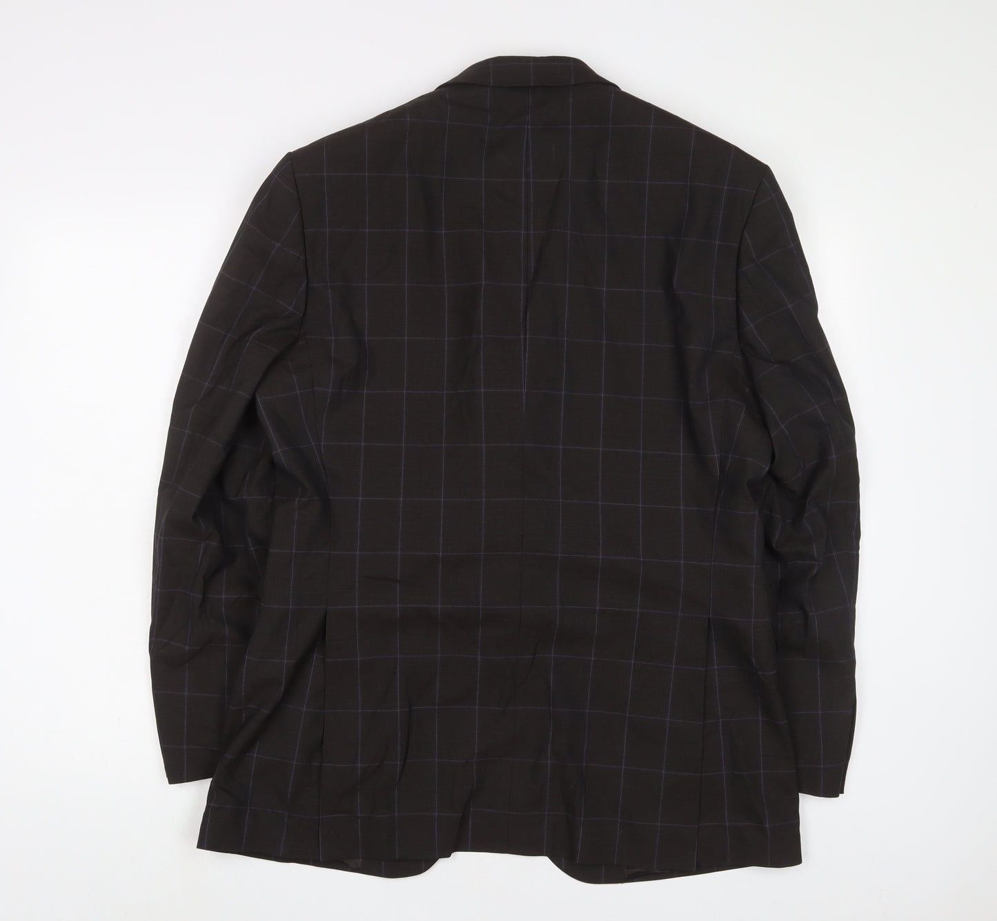 DAKS Mens Brown Check Wool Jacket Suit Jacket Size 40 Regular