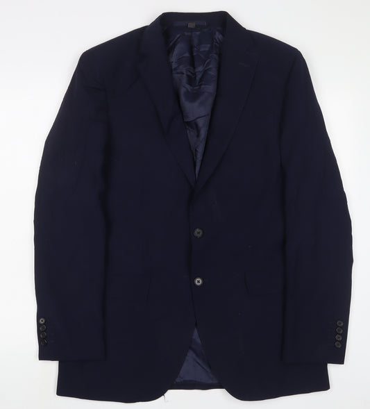 Marks and Spencer Mens Blue Wool Jacket Suit Jacket Size 40 Regular