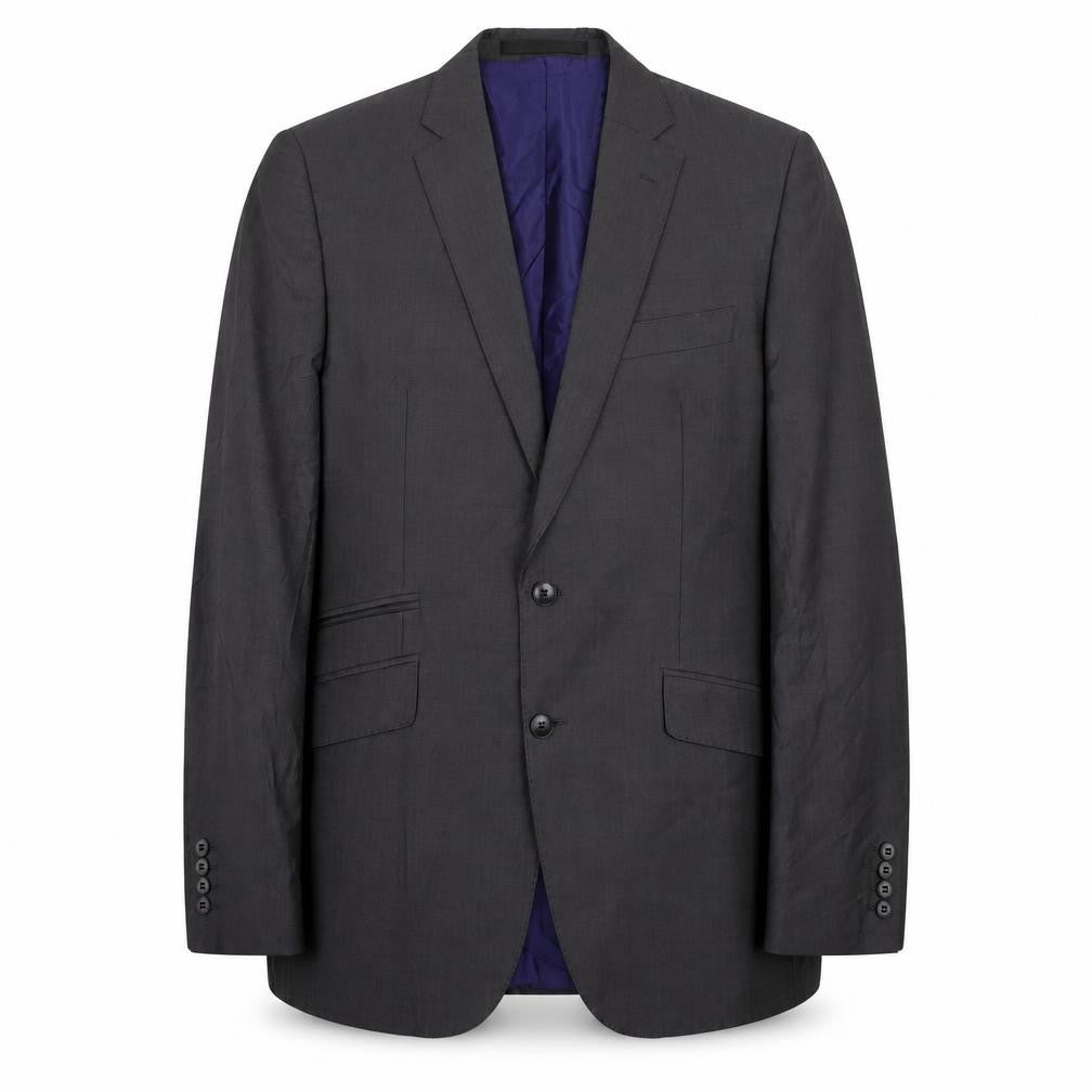 Front view of Autograph men’s grey polyester jacket suit jacket, size 44, regular