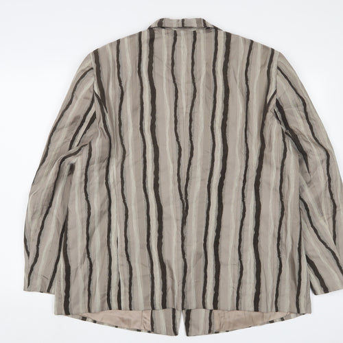 Gerry Weber Womens Brown Striped Jacket Blazer Size 20 Button