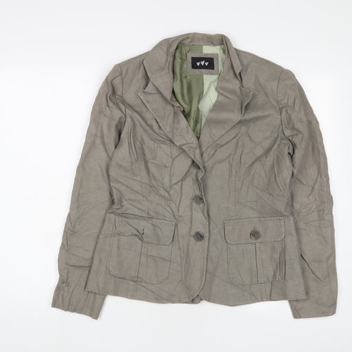 Per Una Womens Green Jacket Blazer Size 12 Button