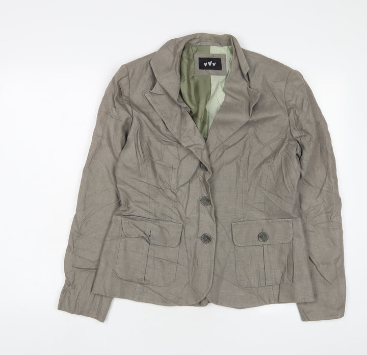 Per Una Womens Green Jacket Blazer Size 12 Button