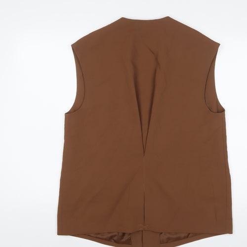 Zara Womens Brown Jacket Waistcoat Size L Button