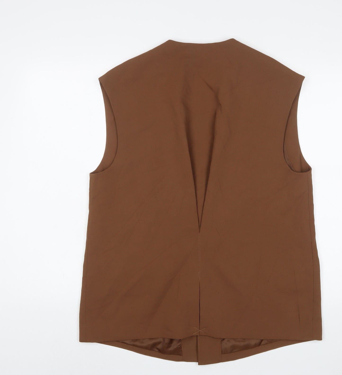 Zara Womens Brown Jacket Waistcoat Size L Button
