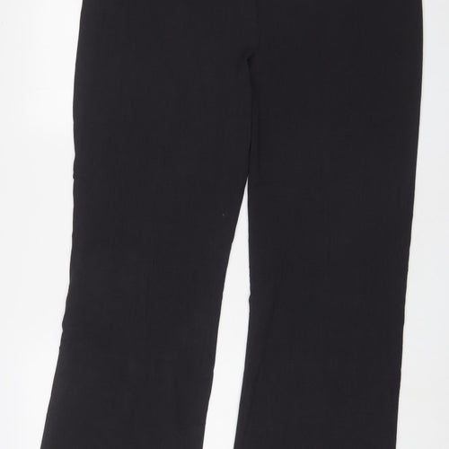 Per Una Womens Black Polyester Trousers Size 10 L31 in Regular Zip