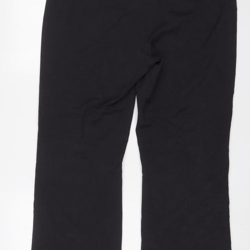 Per Una Womens Black Polyester Trousers Size 10 L31 in Regular Zip