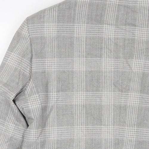 Marks and Spencer Mens Grey Plaid Polyester Jacket Suit Jacket Size 40 Regular