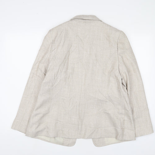 EWM Womens Beige Jacket Blazer Size 16 Button