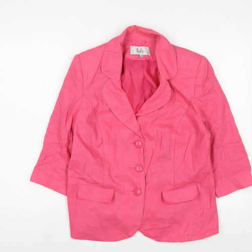 Bleifrei Womens Pink Jacket Blazer Size 16 Button