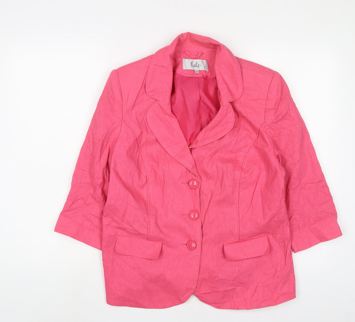 Bleifrei Womens Pink Jacket Blazer Size 16 Button