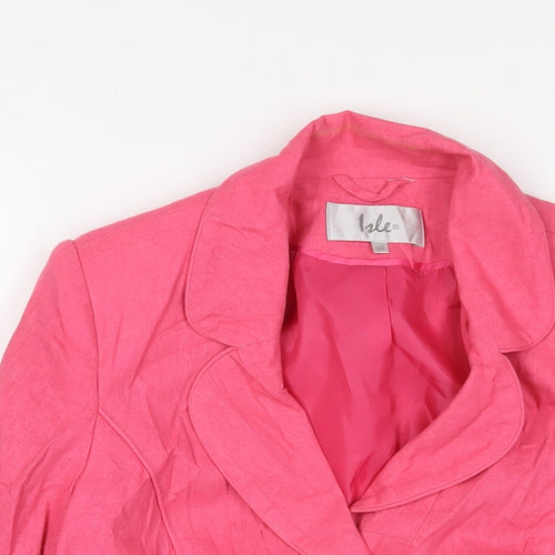 Bleifrei Womens Pink Jacket Blazer Size 16 Button