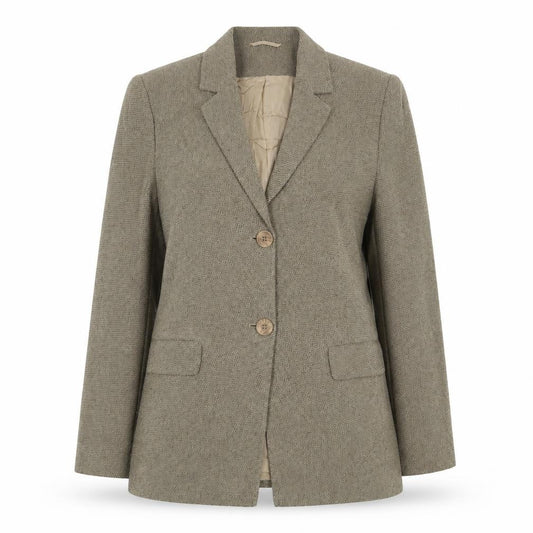 Front view of BHS women’s brown jacket blazer, size UK 10, button
