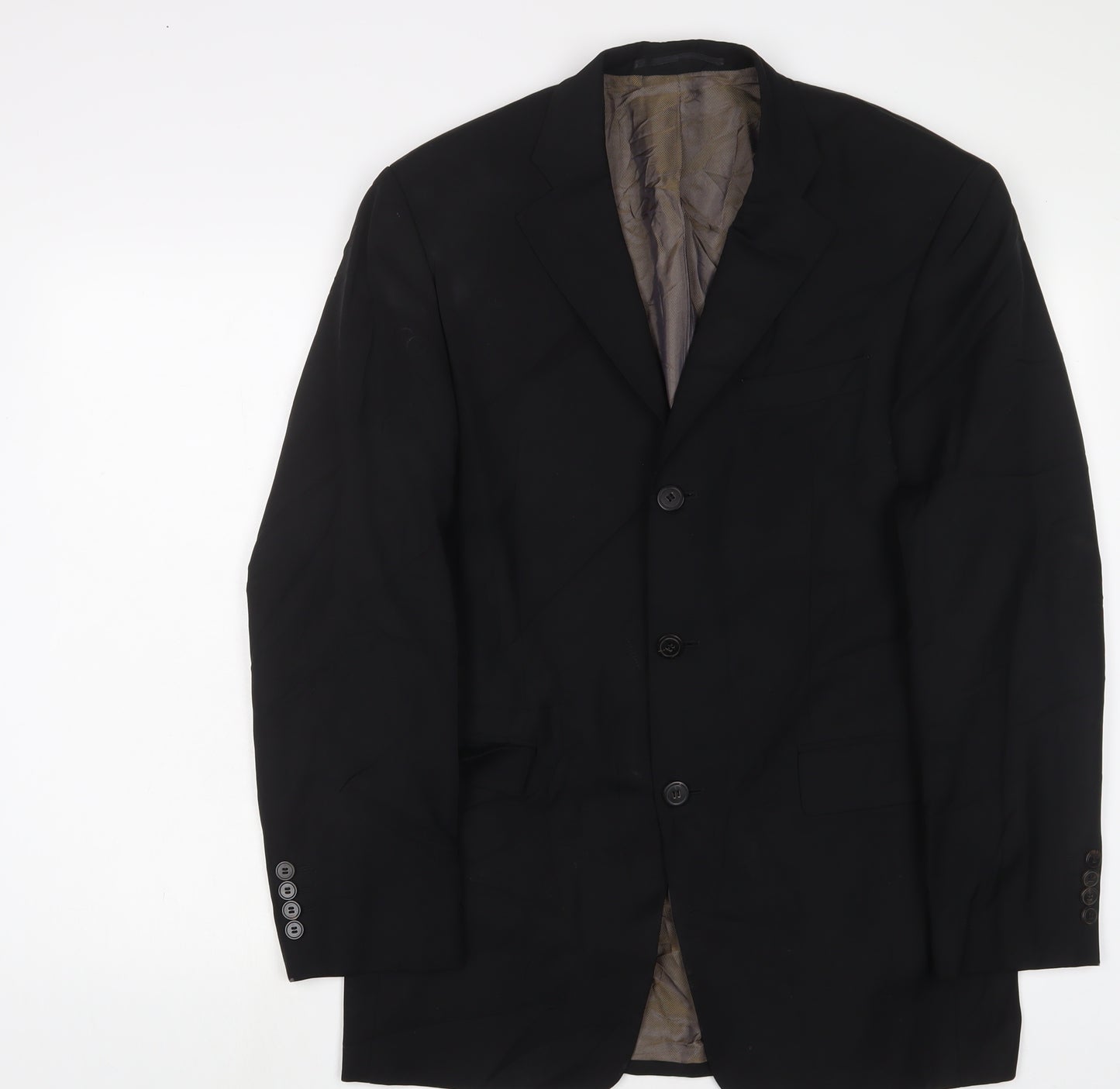 Toni Guard Mens Black Wool Jacket Suit Jacket Size 40 Regular