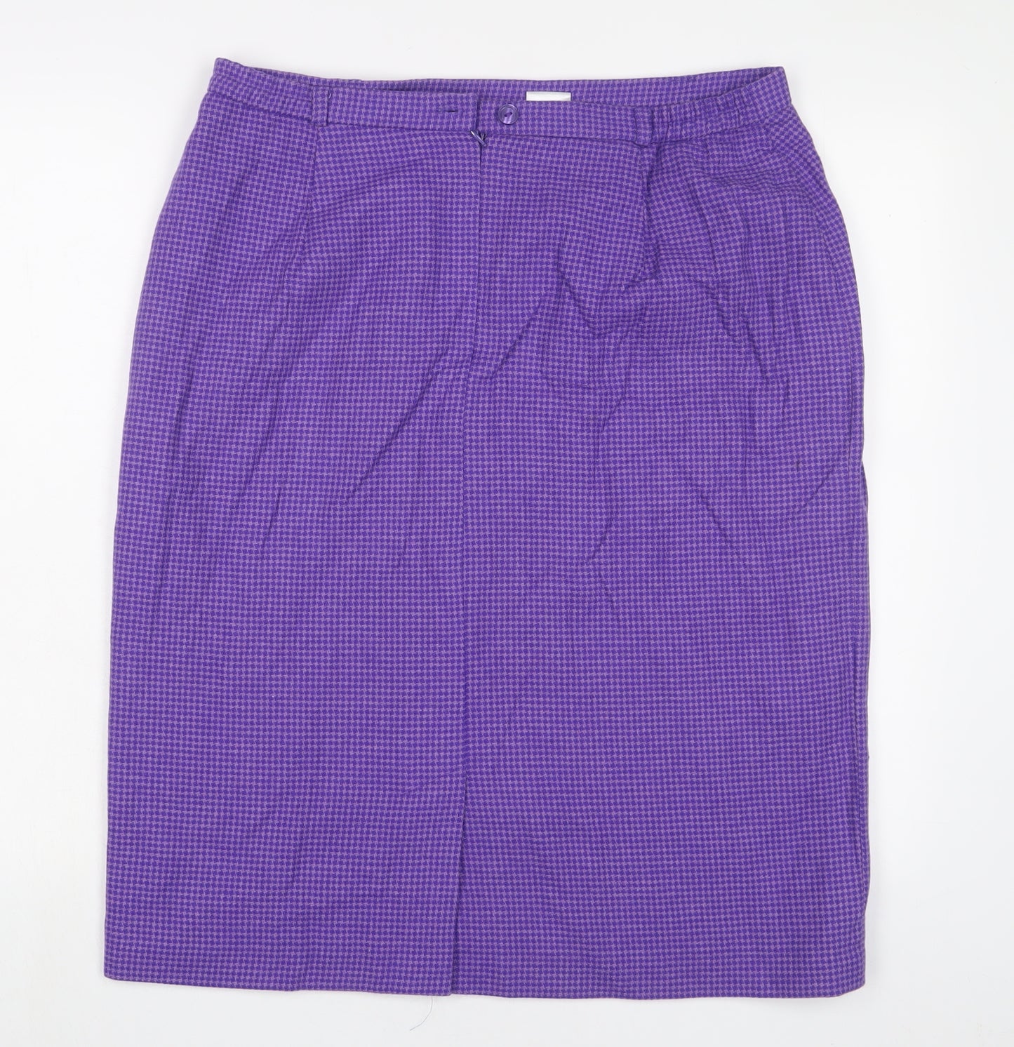 Eastex Womens Purple Herringbone Wool A-Line Skirt Size 16 Zip