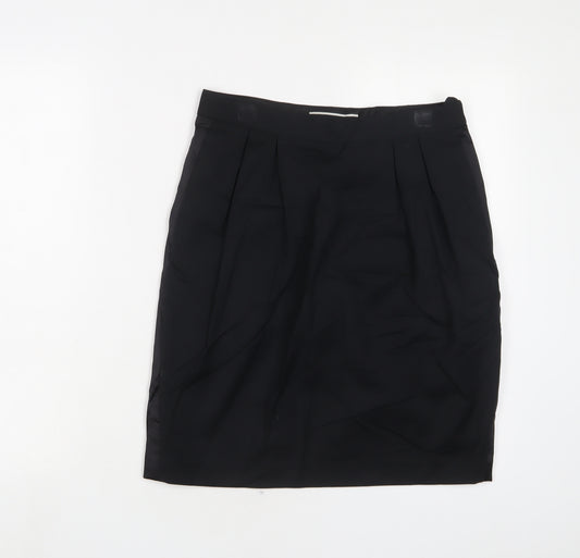 Malene Birger Womens Black Wool A-Line Skirt Size 8 Zip