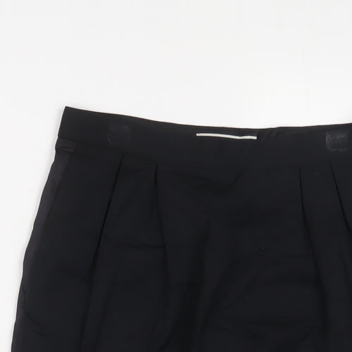 Malene Birger Womens Black Wool A-Line Skirt Size 8 Zip