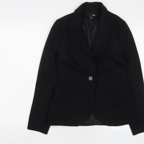 H&M Womens Black Jacket Blazer Size 10 Button