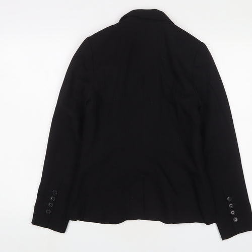 H&M Womens Black Jacket Blazer Size 10 Button