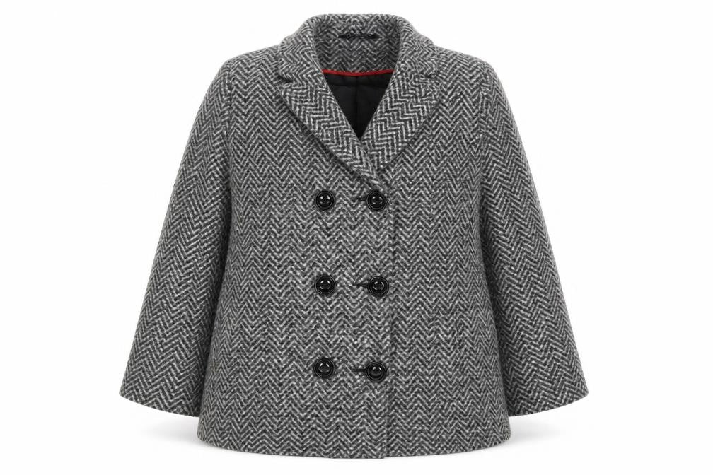 Front view of Classics women’s red jacket, size UK 14, button