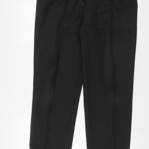 Marks and Spencer Mens Grey Polyester Trousers Size 36 in L31 in Regular Hook & Eye