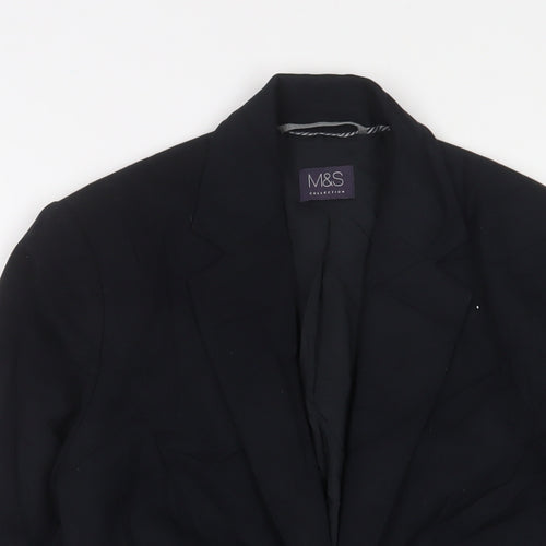 Marks and Spencer Womens Black Jacket Blazer Size 12 Button