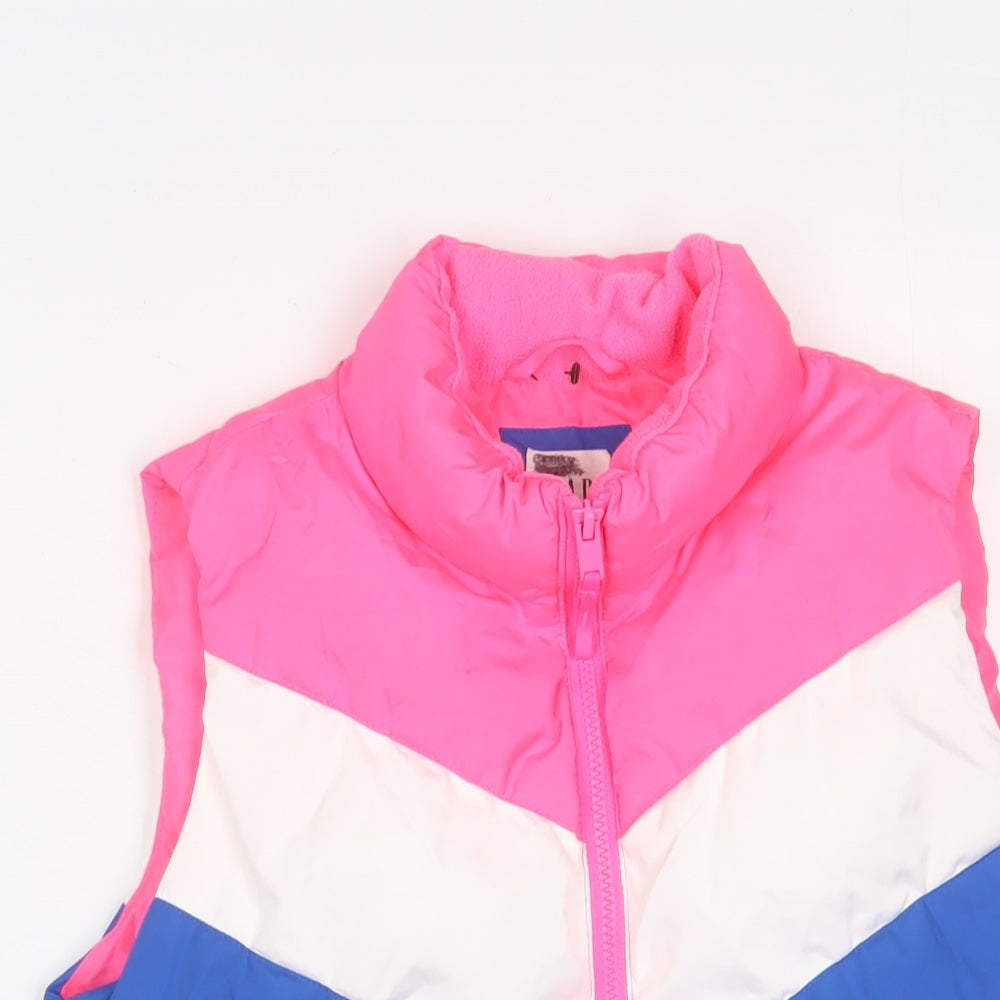 Gap Womens Multicoloured Striped Gilet Jacket Size S Zip
