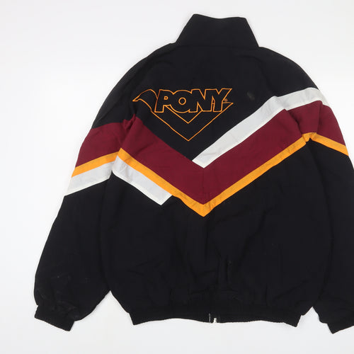 PONY Mens Black Striped Jacket Size M Zip