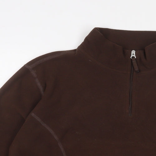 The North Face Womens Brown Polyester Pullover Sweatshirt Size XL Zip - Logo, Embroidered