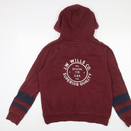 Jack Wills Womens Red Camel Pullover Hoodie Size 14 Pullover