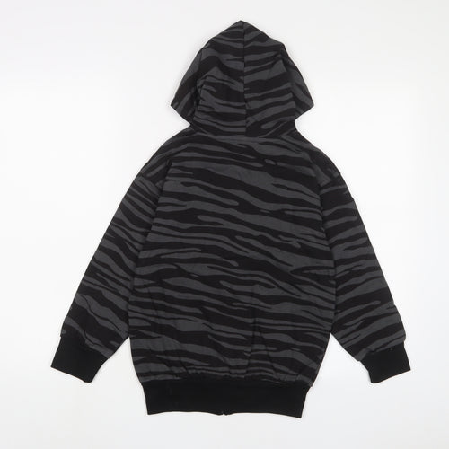 Bubble Boys Grey Animal Print Cotton Full Zip Hoodie Size 8 Years Zip