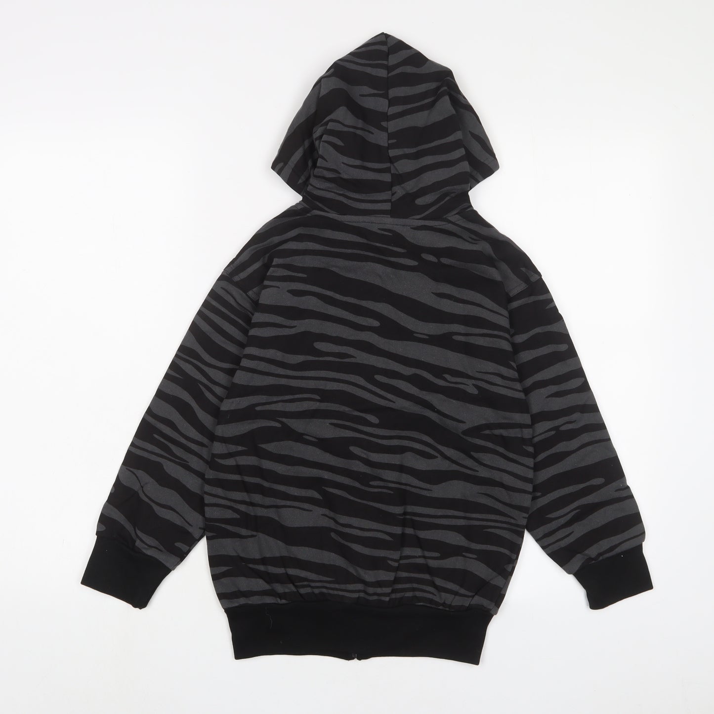 Bubble Boys Grey Animal Print Cotton Full Zip Hoodie Size 8 Years Zip