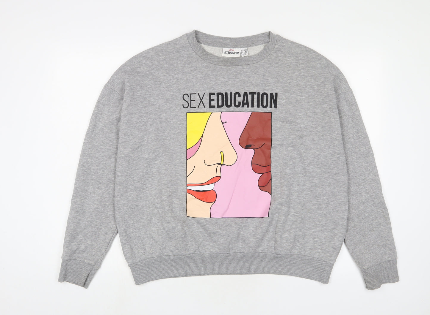 Sex Education Womens Grey Cotton Pullover Sweatshirt Size M Pullover