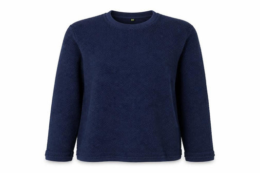 Front view of TEEMIL women’s blue cotton pullover sweatshirt, size XL, pullover