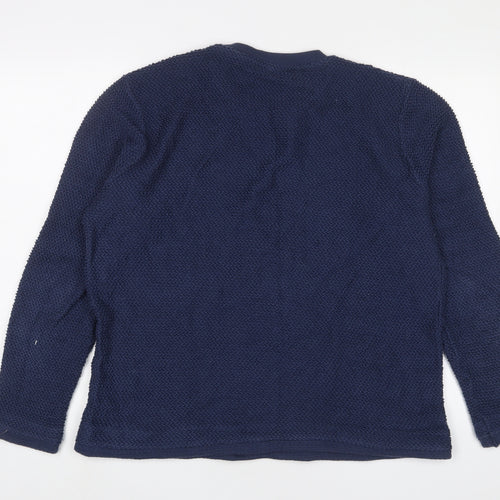 TEEMIL Womens Blue Cotton Pullover Sweatshirt Size XL Pullover