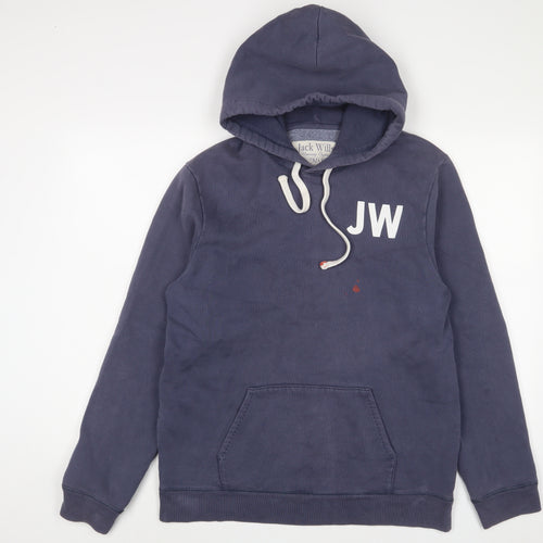 Jack Wills Mens Blue Cotton Pullover Hoodie Size M