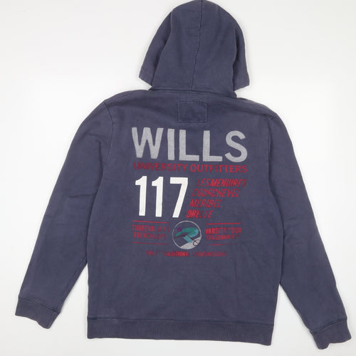 Jack Wills Mens Blue Cotton Pullover Hoodie Size M