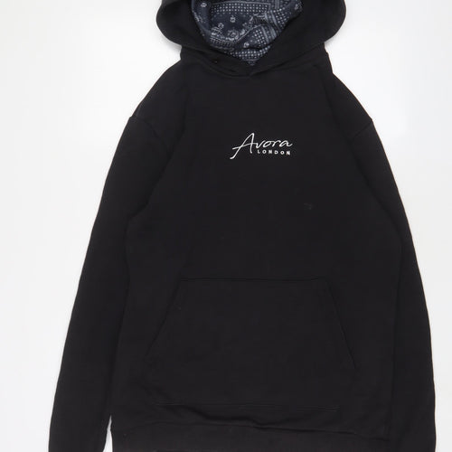 Avora Mens Black Cotton Pullover Hoodie Size XL