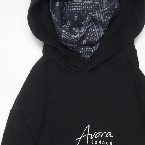 Avora Mens Black Cotton Pullover Hoodie Size XL