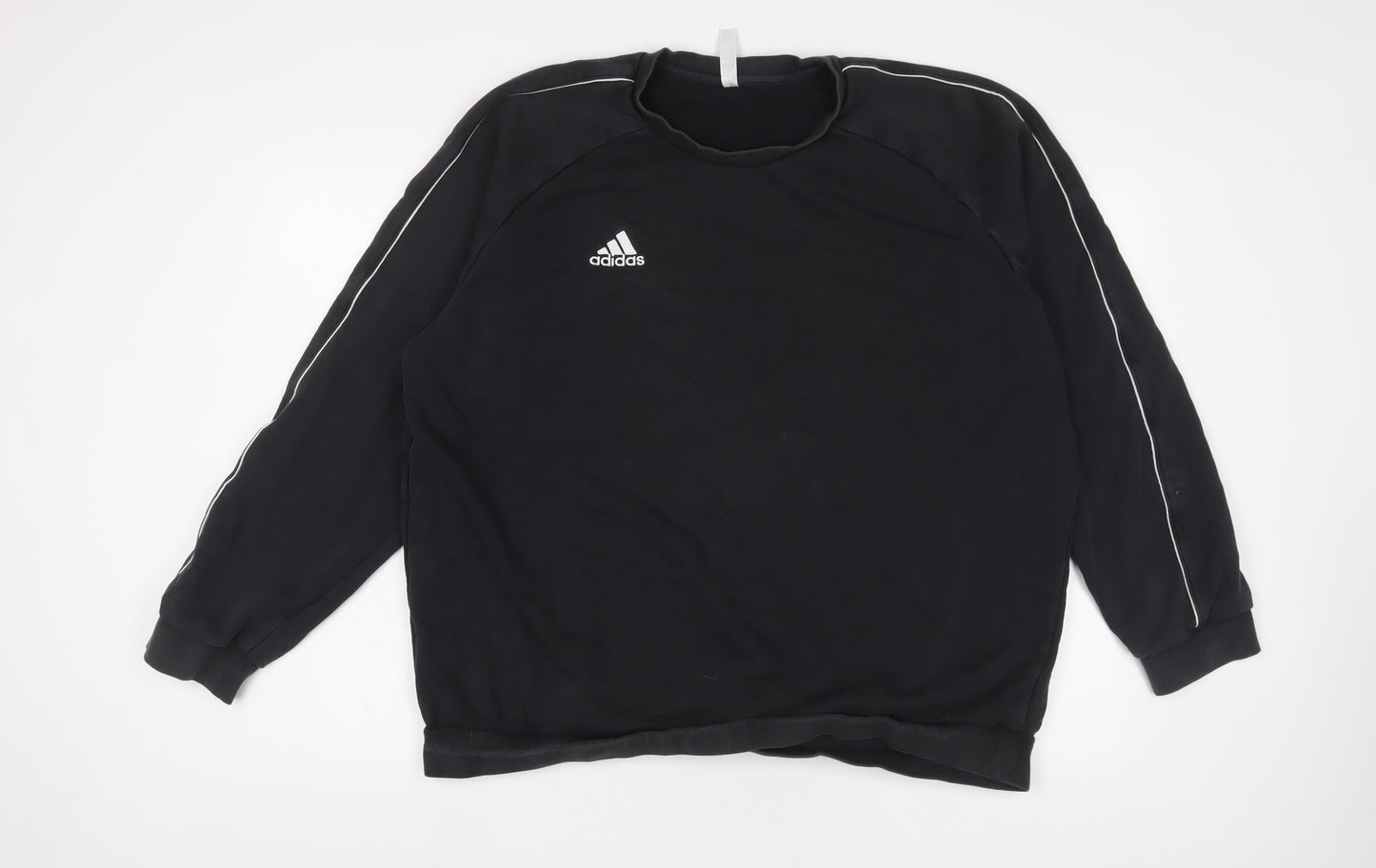 adidas Mens Black Cotton Pullover Sweatshirt Size 2XL